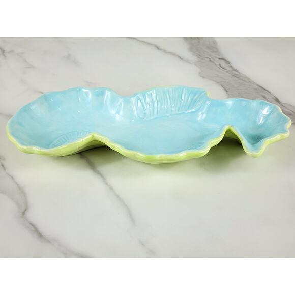 Seahorse Shaped Tray Kate Williams Turquoise 10" Ceramic Glazed 90s Vintage - Picture 6 of 15